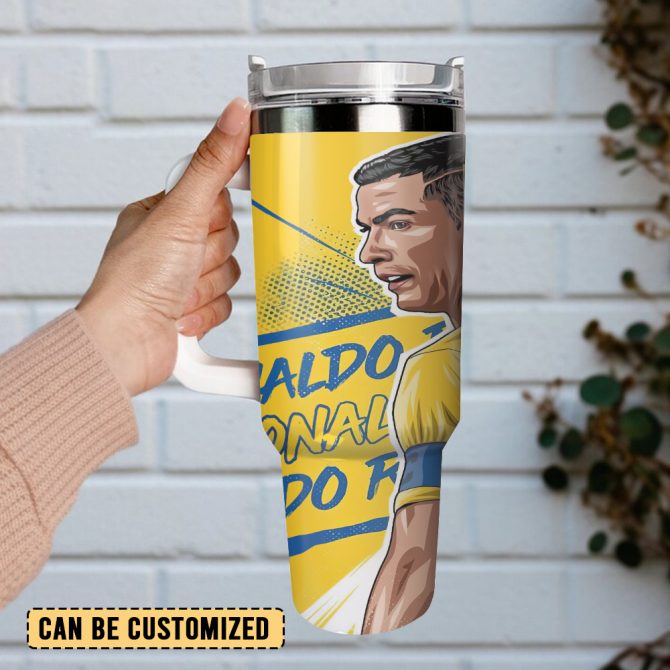 Cristiano Ronaldo CR7 Sports  Custom Stanley Quencher 40oz Stainless Steel Tumbler With Handle - Image 2