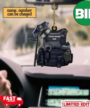 2D Police Bulletproof Vest Personalized Ornament Christmas Gift Tree Decorations