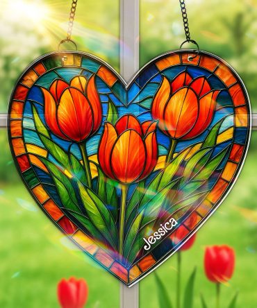 Flower Garden Suncatcher Ornament Personalized Gifts for Flower Lovers