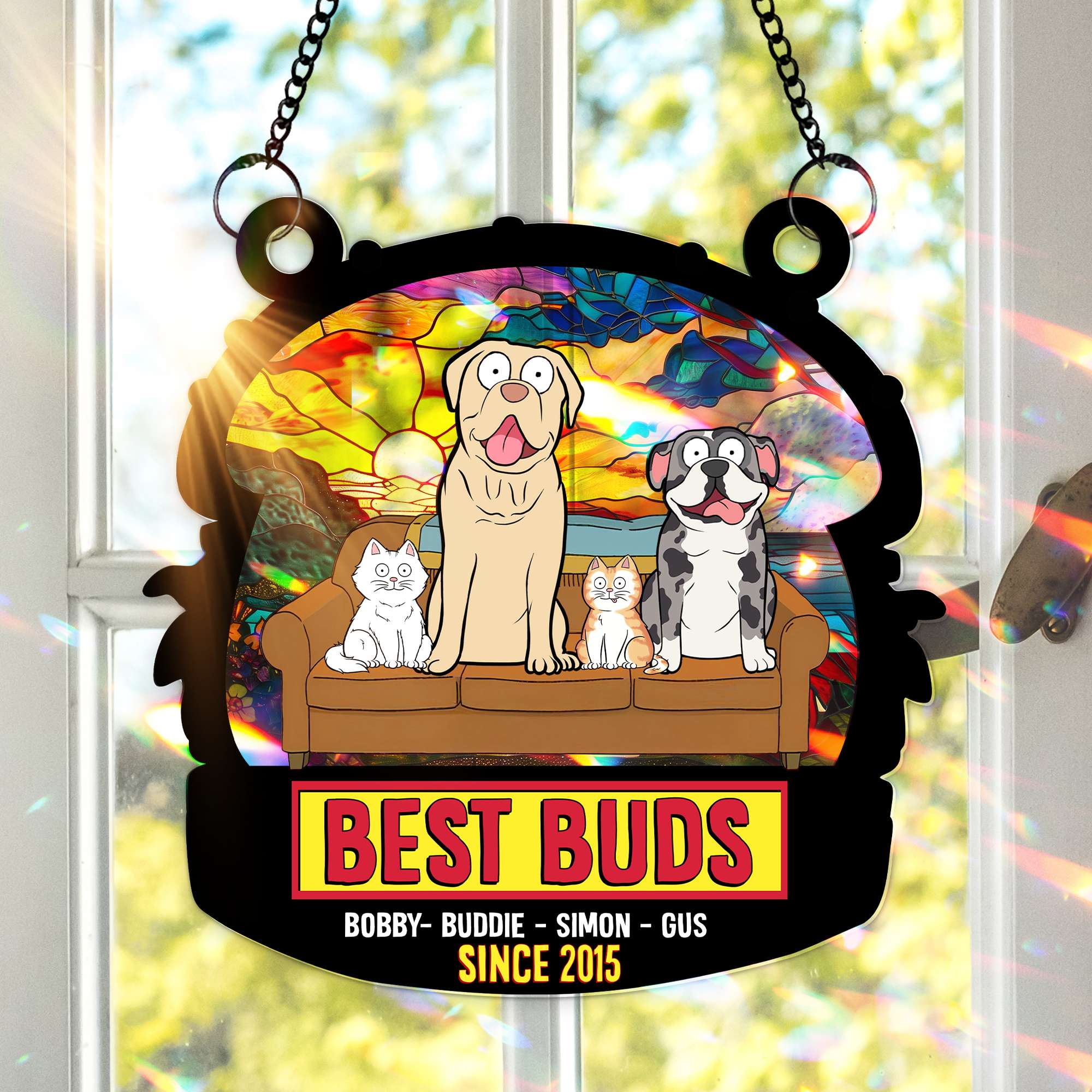 Best Buds Suncatcher Ornament – Personalized Christmas Gift For Pet Lovers - Image 4
