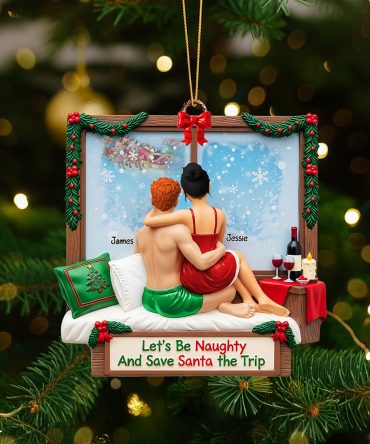 Naughty Bed Couple Ornament - Personalized Gifts For Couple