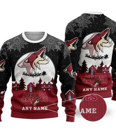 NHL Arizona Coyotes Personalized Name Christmas Ugly Sweater Design ST2306