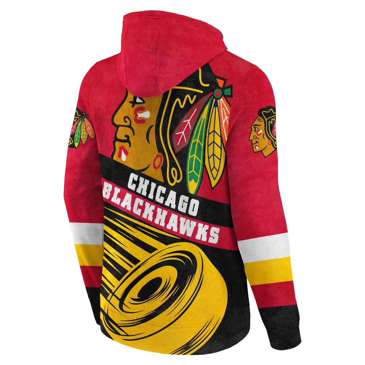 Ice Hockey Puck Chicago Blackhawks National Hockey League All Over Prints BLNHL020924CBHD - Hoodie - Image 3
