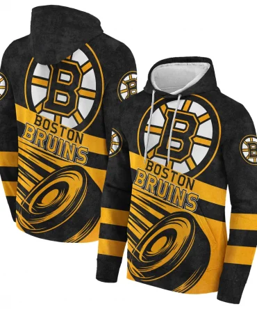 Ice Hockey Puck Boston Bruins National Hockey League All Over Prints BLNHL020924BBHD - Hoodie