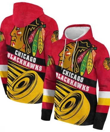 Ice Hockey Puck Chicago Blackhawks National Hockey League All Over Prints BLNHL020924CBHD - Hoodie