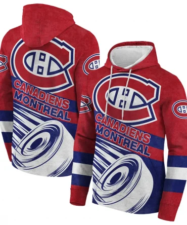 Ice Hockey Puck Montreal Canadiens National Hockey League All Over Prints BLNHL020924MCHD - Hoodie