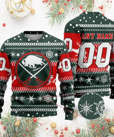 NHL Buffalo Sabres | Personalized Name &amp; Number Unisex Sweater For Christmas Season
