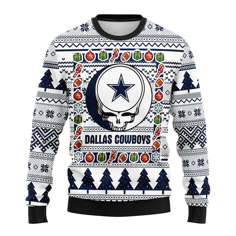 Dallas Cowboys Grateful Dead Ugly Christmas Sweater, Christmas Sweater Dallas Cowboys