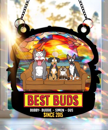 Best Buds Suncatcher Ornament – Personalized Christmas Gift For Pet Lovers