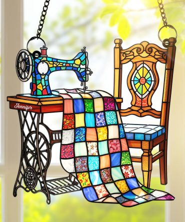 Vintage Sewing Machine Suncatcher Ornament – Personalized Gifts For Sewing Lovers