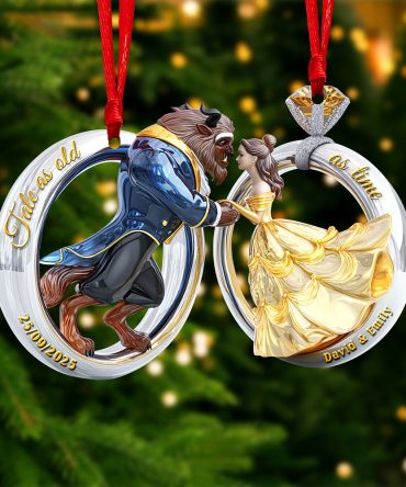 Fairy Tale Couple Christmas Ornament - Set Of 2 Personalized Gifts For Couple