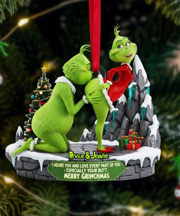I Adore You - Personalized Christmas Gifts - Green Monster Couple Ornament