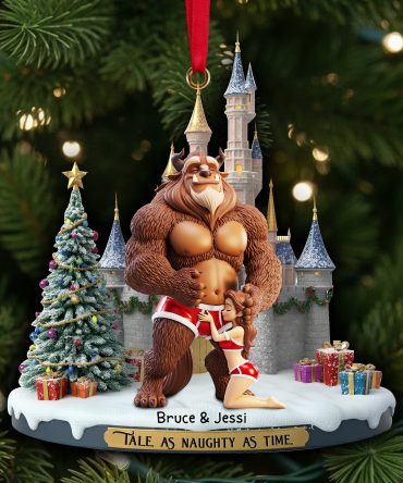 Tale As Naughty As Time Ornament - Personalized Christmas Gift For Couples
