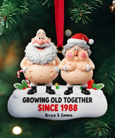 Growing Old Couple Ornament - Personalized Funny Gifts For Couple