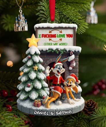Playful Cartoon Couple Ornament - Personalized Christmas Gifts For Couple