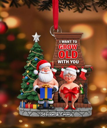Funny Old Couple Ornament - Personalized Christmas Gift For Couple