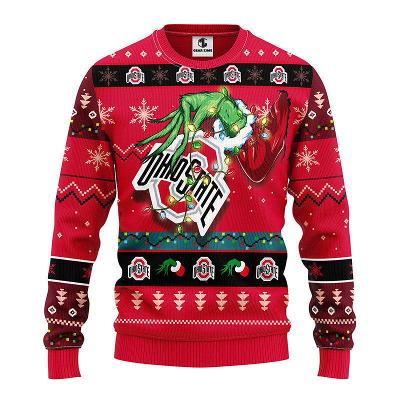 Ohio State Buckeyes Grinch Ugly Christmas Sweater