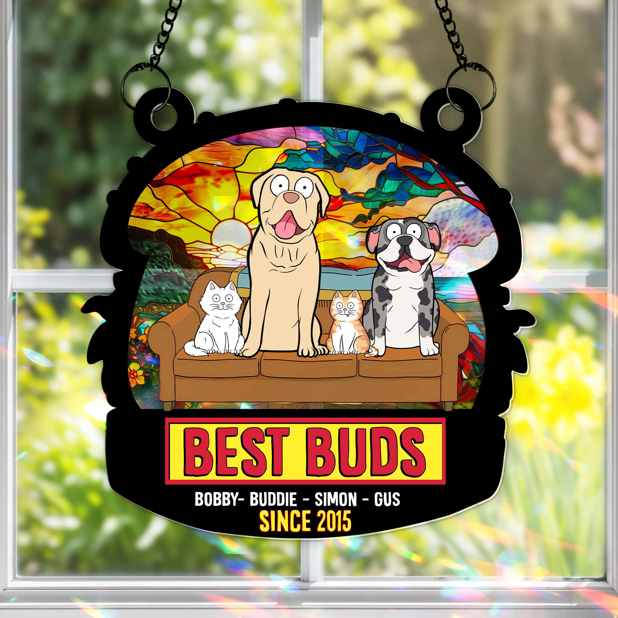 Best Buds Suncatcher Ornament – Personalized Christmas Gift For Pet Lovers - Image 2