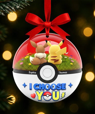 Cartoon Couple Christmas Ornament - Personalized Gifts For Couple