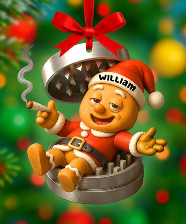 Funny Gingerbread Christmas Ornament - Personalized Gifts For Smokers