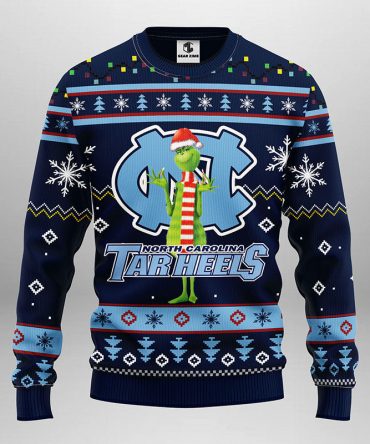 North Carolina Tar Heels Funny Grinch Ugly Christmas Sweater