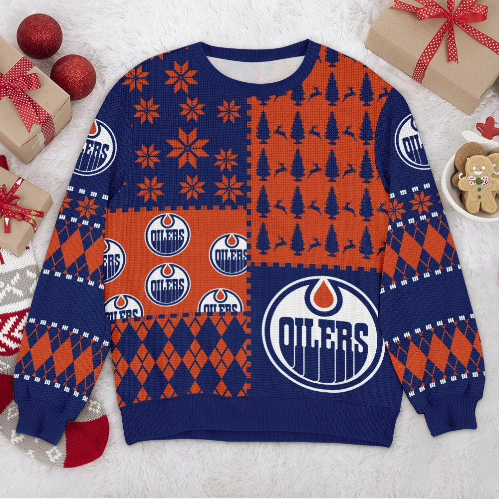Special Release Edmonton Oilers NHL Ugly Sweater All Over Prints Christmas Season HONHL180924SW28