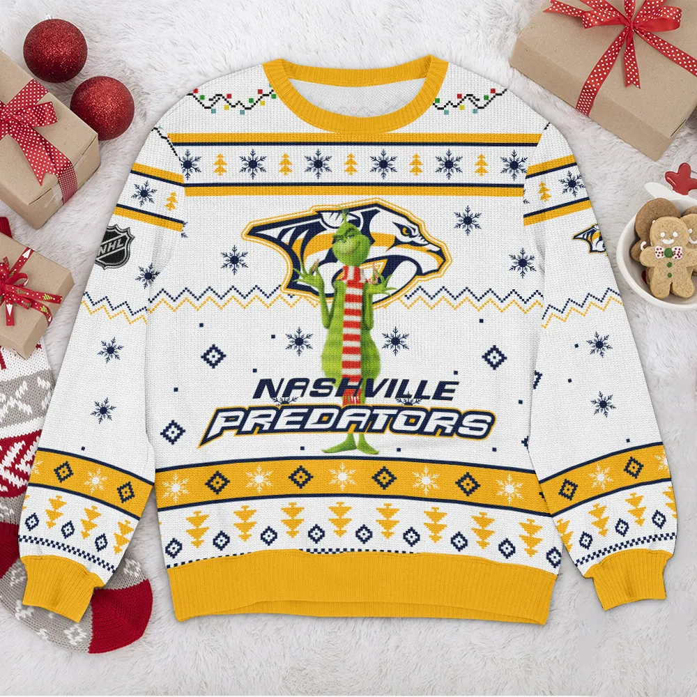 Special Release Nashville Predators NHL Ugly Sweater All Over Prints Christmas Season HONHL170924SW21NP