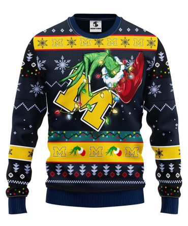 Michigan Wolverines Grinch Ugly Christmas Sweater