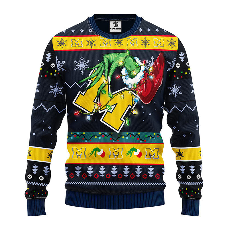 Michigan Wolverines Grinch Ugly Christmas Sweater