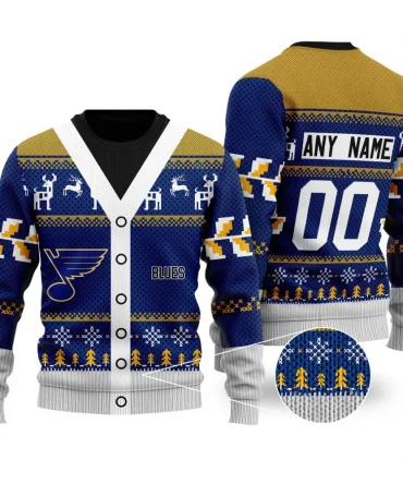 NHL St. Louis Blues | Personalized Name &amp; Number Unisex Sweater For Christmas Season