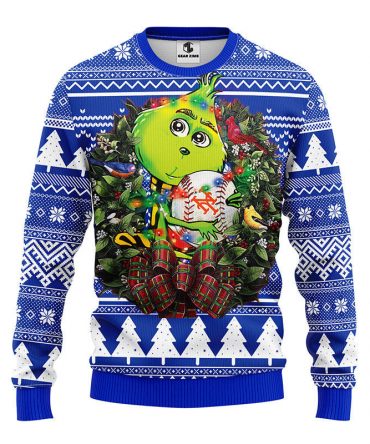 New York Mets Grinch Hug Ugly Christmas Sweater