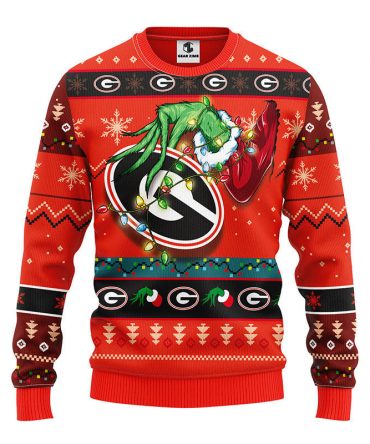 Georgia Bulldogs Grinch Ugly Christmas Sweater, Grinch Xmas Sweater