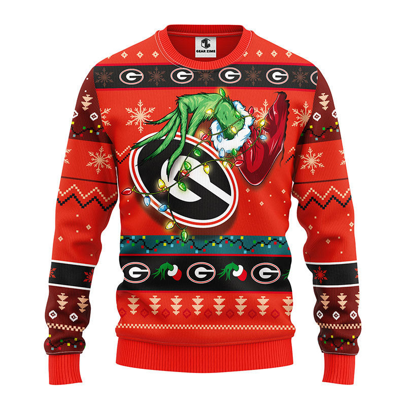 Georgia Bulldogs Grinch Ugly Christmas Sweater, Grinch Xmas Sweater