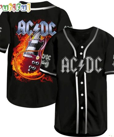 ACDC World Tour Acdc Pwr Up Tour 2024 Jersey Electric Guitar Baseball Jersey Shirt