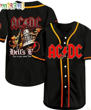 ACDC World Tour Acdc Pwr Up Tour 2024 Jersey Got My Bell Rock Band Baseball Jersey Shirt