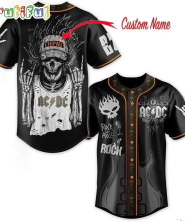 ACDC World Tour Acdc Pwr Up Tour 2024 Jersey Rock Band Music Skull Retro Vintage Baseball Jersey Shirt