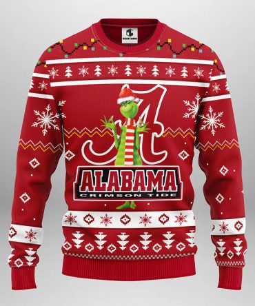 Alabama Crimson Tide Funny Grinch Ugly Christmas Sweater, Grinch Xmas Sweater, NFL Ugly Sweater