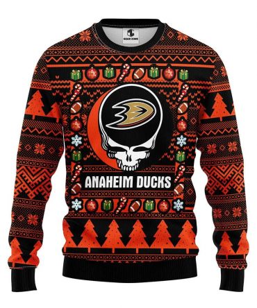 Anaheim Ducks Grateful Dead Ugly Christmas Sweater, NHL Christmas Sweater