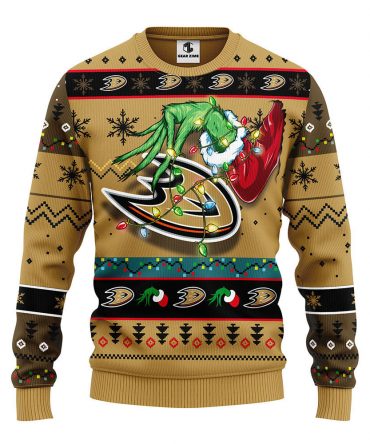 Anaheim Ducks Grinch Ugly Christmas Sweater, Grinch Xmas Sweater