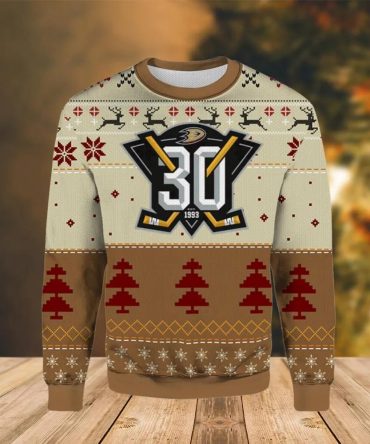 Anaheim Ducks Logo Ugly Christmas Sweater, NHL Christmas Sweater