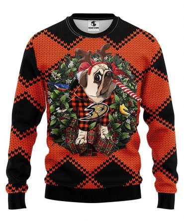 Anaheim Ducks Pub Dog Ugly Christmas Sweater, NHL Christmas Sweater