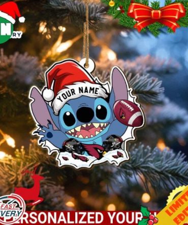 Arizona Cardinals Stitch Ornament NFL Christmas With Stitch Ornament