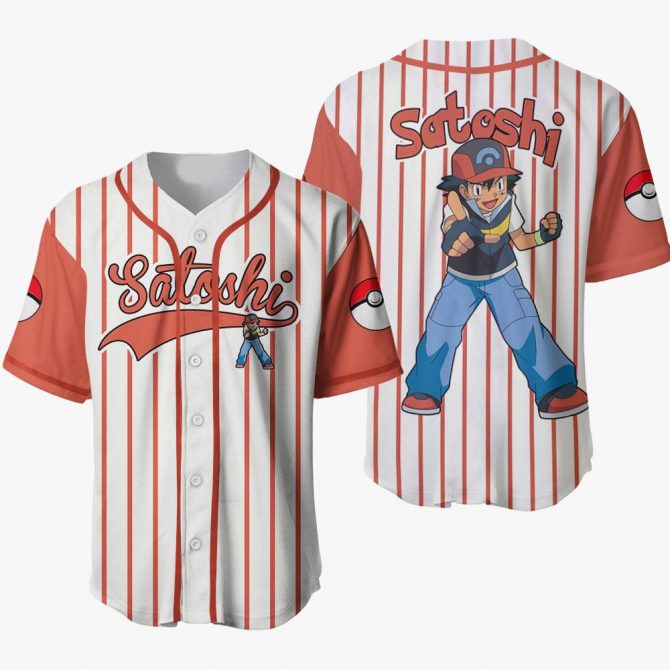 Anime-Inspired Baseball Jersey – Satoshi Design For Fans & Collectors