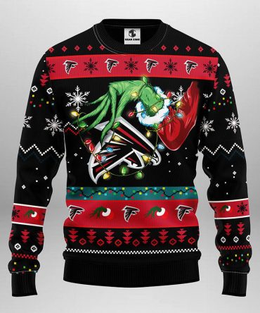 Atlanta Falcons Grinch Ugly Christmas Sweater, Grinch Xmas Sweater