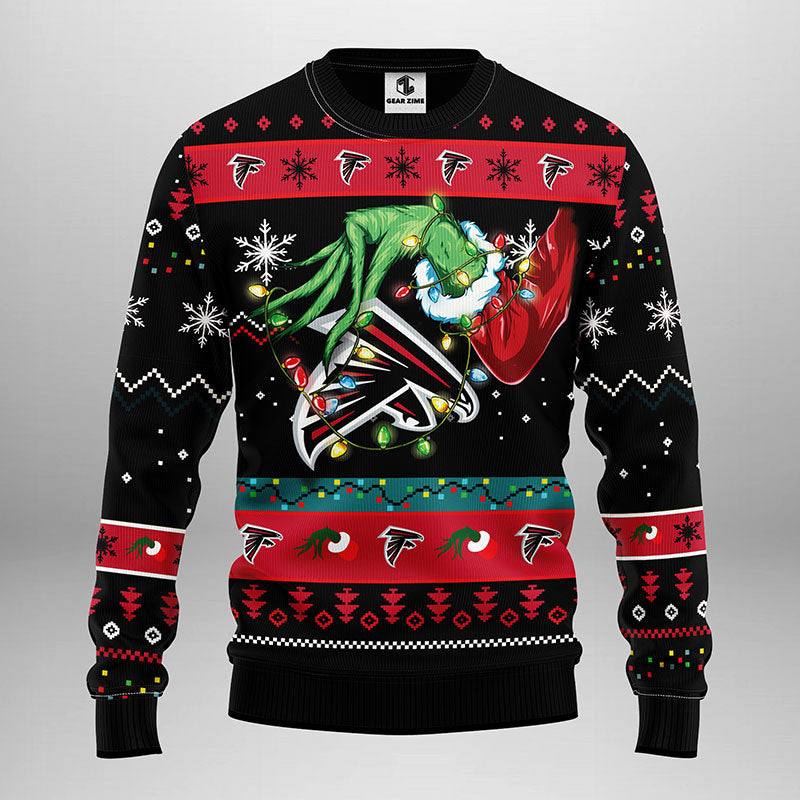 Atlanta Falcons Grinch Ugly Christmas Sweater, Grinch Xmas Sweater
