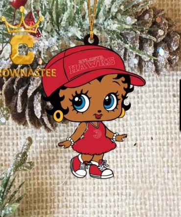 Atlanta Hawks Betty Boop NBA Cartoon Christmas Tree Decor Ornament