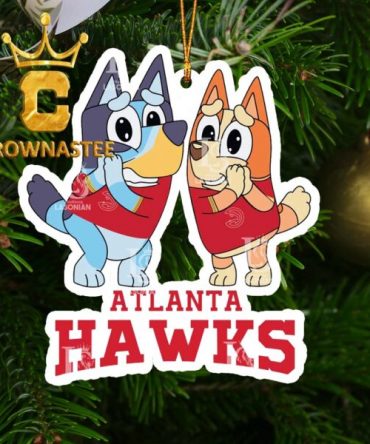 Atlanta Hawks Bluey And Bingo NBA Christmas Tree Decor Ornament