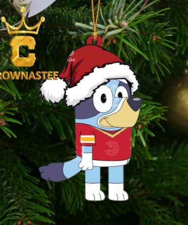 Atlanta Hawks Bluey Cartoon NBA Christmas Tree Decor Ornament