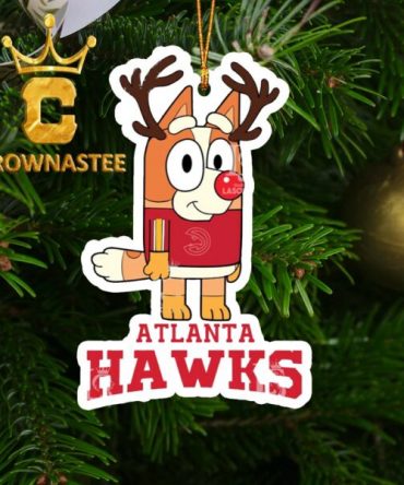 Atlanta Hawks Bluey Chilli Christmas Deer NBA Tree Decor Ornament
