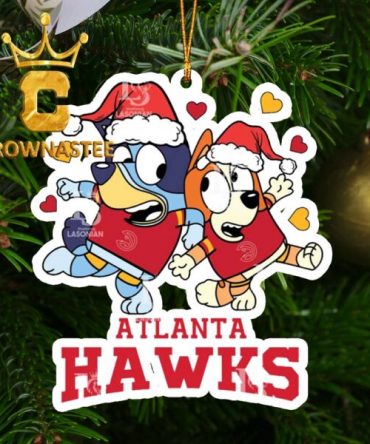 Atlanta Hawks Bluey NBA Christmas Tree Decoration Ornament